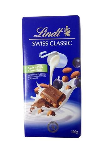 Lindt Swiss Classic Raisin & Nut 100G