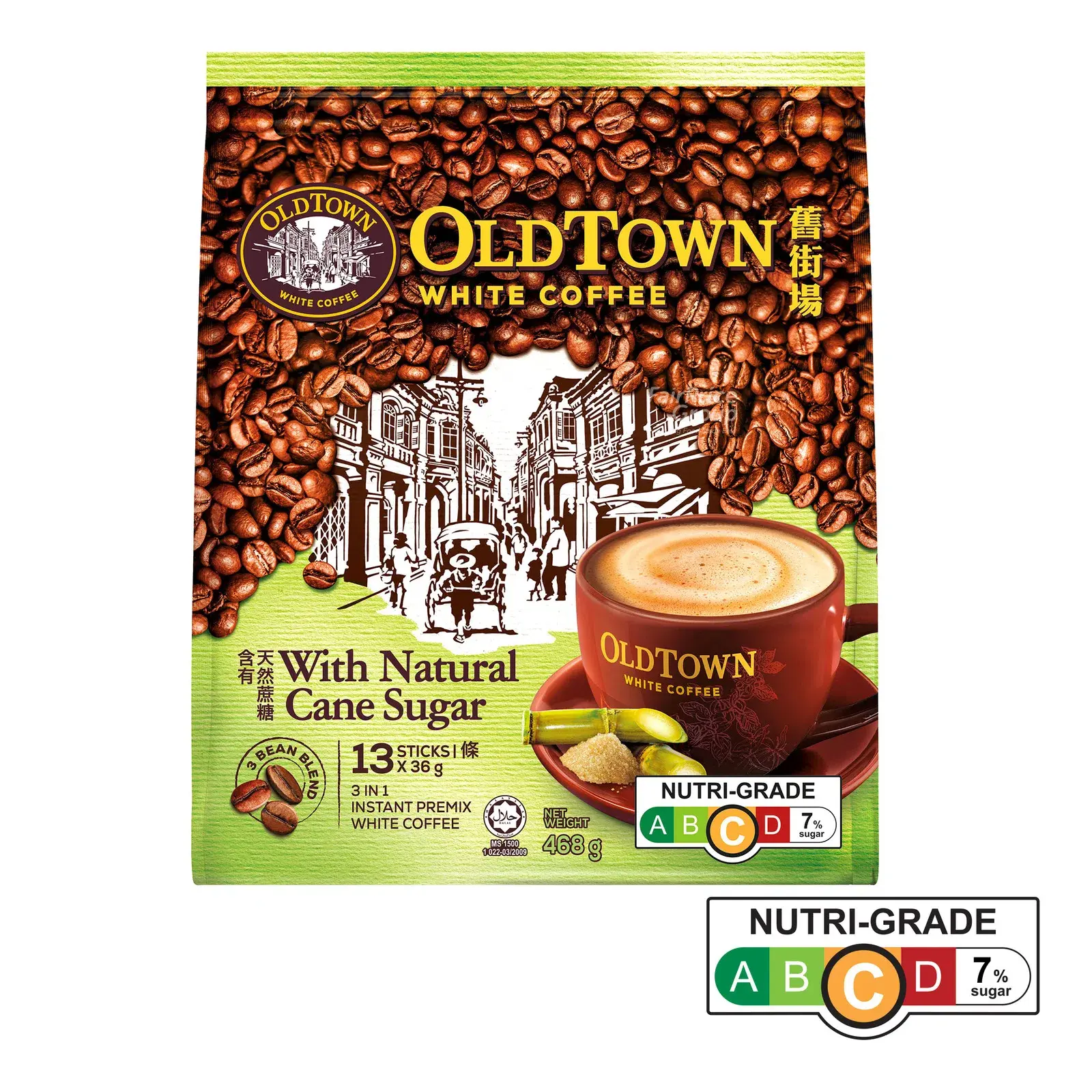 OldTown 3 in 1 Natural Cane Sugar White Coffee